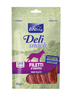 LIFE Dog Delisnack Filetto essiccato di Anatra gr.100. Snack per cani