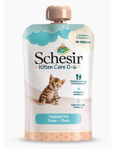 SCHESIR in Cream kitten care 0-6 Tonnetto gr.150. Cibo Per Gattini