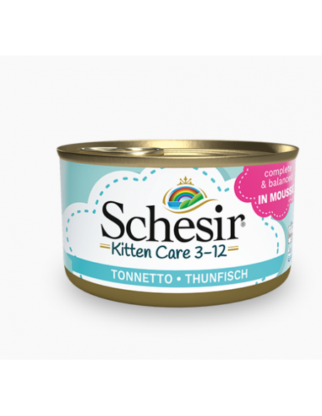 Schesir  kitten mousse 3-12 Tonno gr.85. Cibo Per Gattini