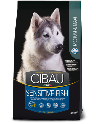 Cibau Sensitive Fish Medium Maxi Kg.12 Crocchette per Cani adulti di Taglia Media e Maxi