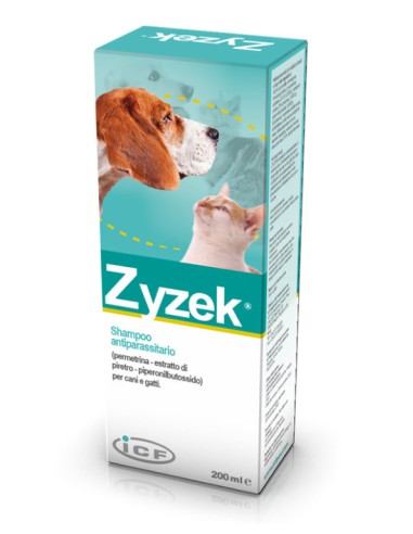 Shampoo Zyzek ml 200. Shampoo Antiparassitario Per Gatti e Per Cani