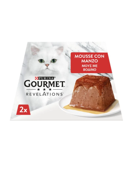 Gourmet Revelation mousse con Manzo 2x gr.57. Cibo Per gatti