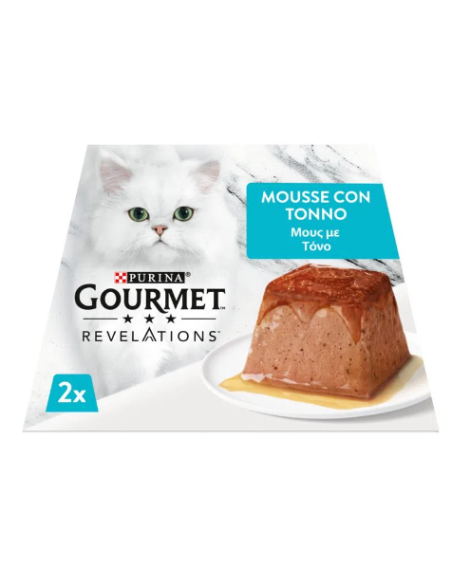 Gourmet Revelation mousse con Tonno 2x gr.57. Cibo Umido Per Gatti