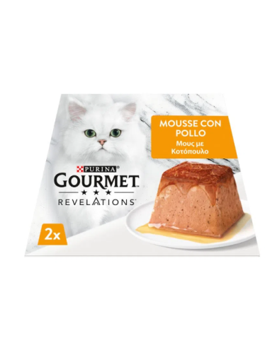 Gourmet Revelation mousse con Pollo 2x gr.57.Cibo Umido Per Gatti