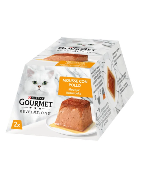 Gourmet Revelation mousse con Pollo 2x gr.57.Cibo Umido Per Gatti