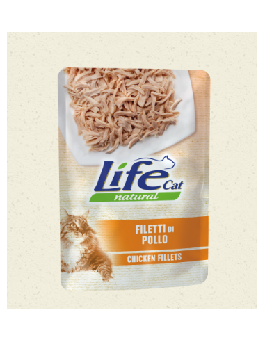 Life Cat Busta Filetti di Pollo Gr.70. Cibo Umido Per Gatti