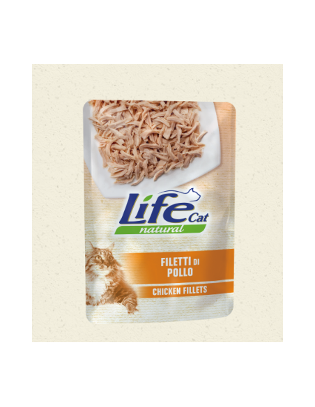 Life Cat Busta Filetti di Pollo Gr.70. Cibo Umido Per Gatti