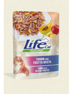 Life Cat Busta Tonno con Frutta Mista Gr.70. Cibo Umido Per Gatti