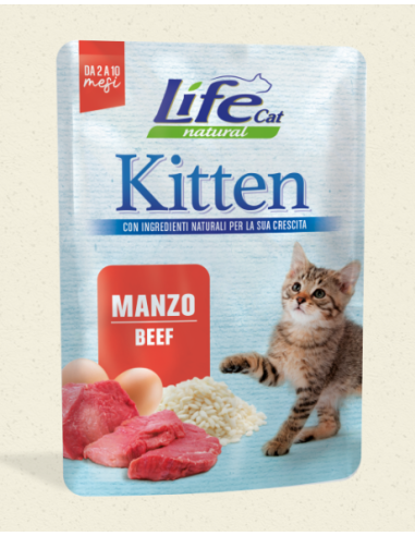 Life Cat Busta Kitten Manzo Gr.70. Cibo Umido Per Gattini