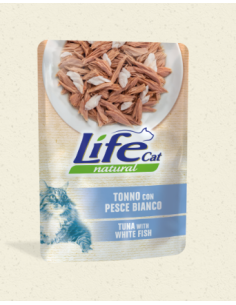 Life Cat Busta Tonno con Pesce Bianco Gr.70. cibo Umido Per Gatti