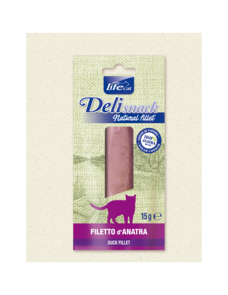 LIFE Cat Delisnack natural filetto di Anatra gr.15. Leccornie per Gatt