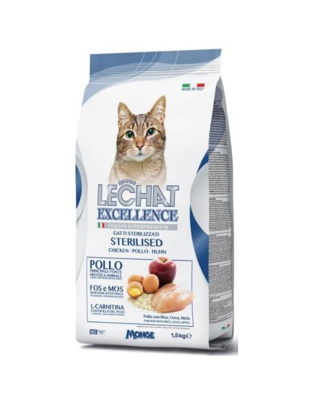 Lechat Excellente Sterilised Pollo Kg 1,5. Mangimi Secchi Per Gatti