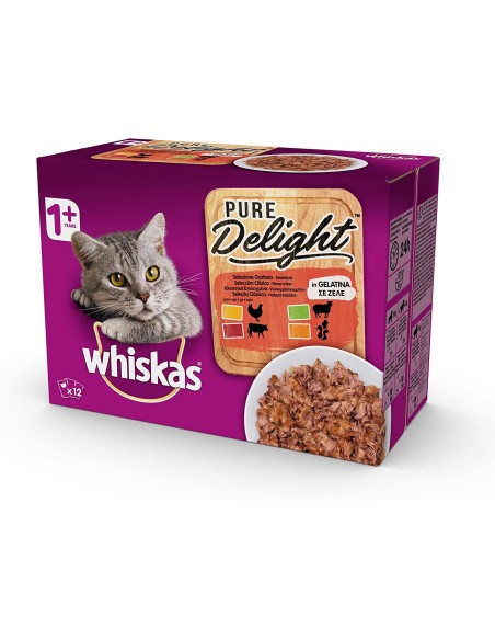 Whiskas 12 buste Selezione Gustosa In Gelatina . Cibo Umido Per Gatti