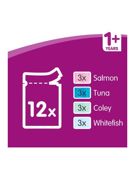 Whiskas 12 Buste Selezione Straccetti Pesce . Cibo Umido Per Gatti