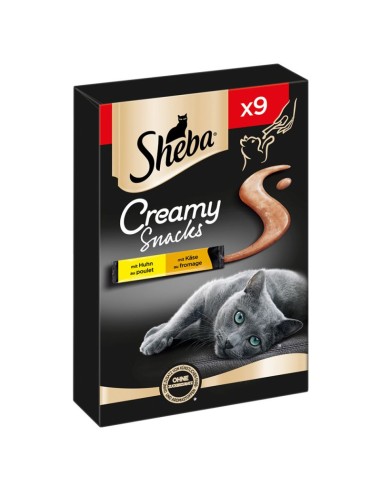 Sheba Creamy Snacks Con Pollo e Formaggio 9X12 Gr. Leccornia Per gatti