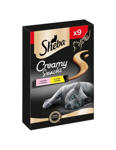 Sheba Creamy Snacks Con Salmone e Pollo 9X12 Gr. Leccornie Per gatti