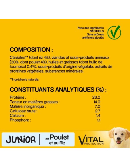 Pedigree Dry Junior Pollo e Riso Kg.3. Mangime Per Cuccioli