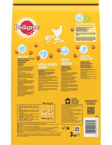 Pedigree Dry Junior Pollo e Riso Kg.3. Mangime Per Cuccioli