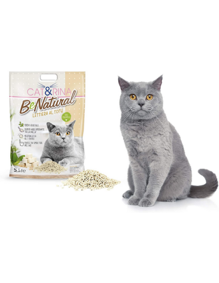 Lettiera Cat&Rina  Benatural Tofu   5,5L Classica. Lettiera Per Gatti