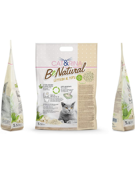 Lettiera Cat&Rina  Benatural Tofu   5,5L Classica. Lettiera Per Gatti