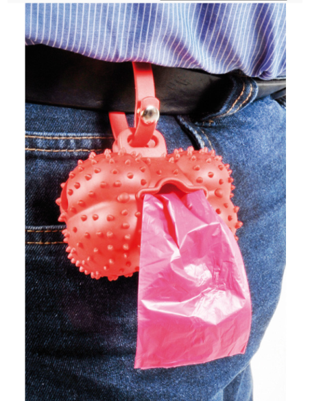 Dispenser Sacchetti Gomma Azzurro Rosso. Accessori Per Cani
