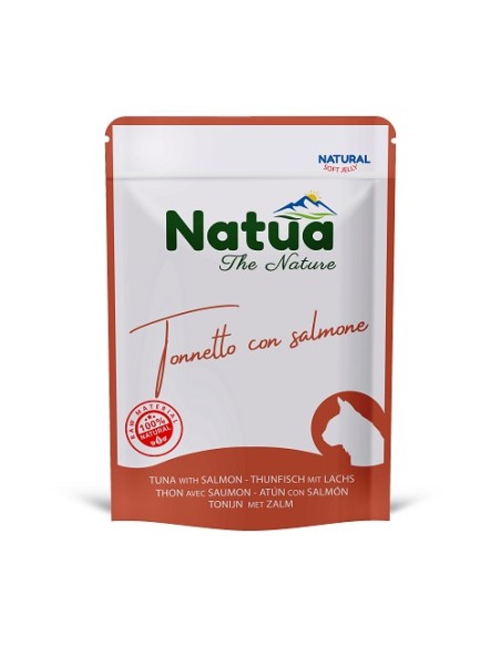 Natua Cat Buste Tonnetto e Salmone in jelly gr.70. Mangime Umido Per Gatti