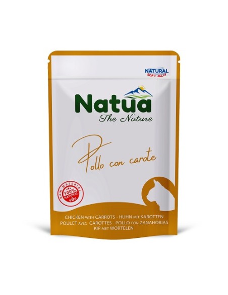 Natua Cat Buste Tonnetto Pollo e Carote in jelly gr.70. Mangime Umido Per Gatti