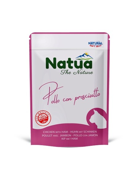 Natua Cat Buste Pollo e Prosciutto in jelly gr.70. Mangime Umido Per Gatti