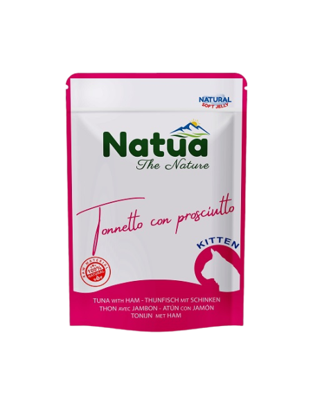 Natua Cat Buste kitten tonnetto e prosciutto in jelly gr.70. Mangime Umido Per Gatti