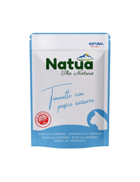 Natua Cat Buste Tonnetto e pesce azzurro in jelly gr.70. mangime Umido Per Gatti