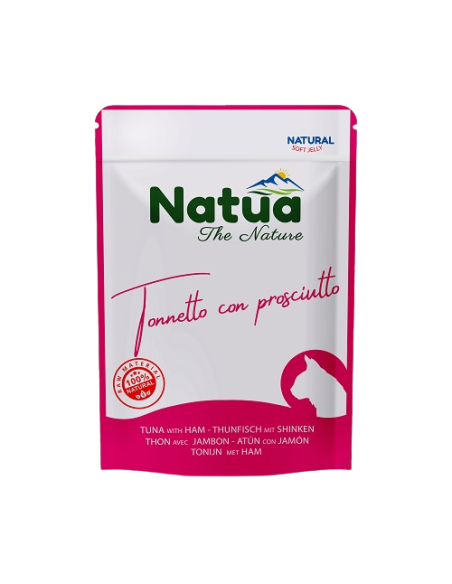 Natua Cat Buste Tonnetto e Prosciutto in jelly gr.70. Mangime Umido Per Gatti