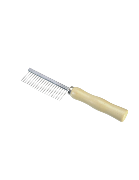 Pettine 21 Denti Manico Legno . Toelettatura Per Cani e Gatti