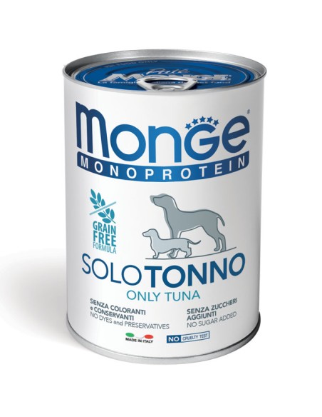 Monge Monoproteico Solo Tonno gr 400. Cibo Umido Per Cani