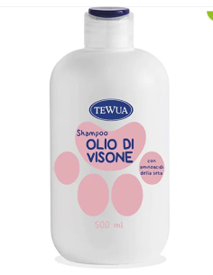 Shampoo all'Olio Di Visone  ml 500. Tewa . Igienici Per Cani