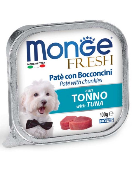 Monge Fresh Patè con  Bocconcini Con Tonno gr 100. Cibo Umido Per Cani