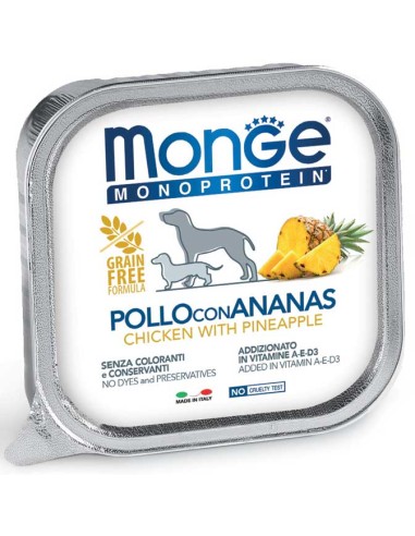 Monge Monoproteico Pollo Con Ananas gr 150. Cibo Umido Per Cani