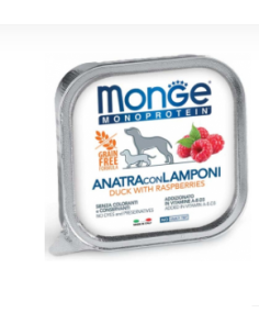 Monge Monoproteico Anatra Con Lamponi gr 150. Cibo Umido Per Cani
