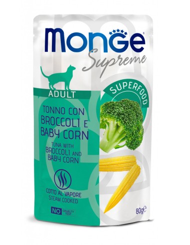 Monge Busta supreme Adult Tonno/ Broccoli Baby corn. gr.80. Mangime Umido Per Gatti