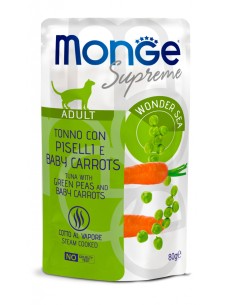 Monge Busta supreme Adult Tonno/piselli /carote. gr.80. Mangime Umido Per Gatti