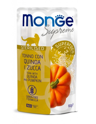 Monge Busta supreme Sterilizzato tonno/quinoa /zucchine. gr.80. Mangime Umido Per Gatti