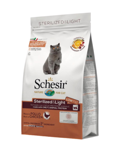Schesir Cat Sterilized and Light Pollo Kg.10 Cibo Secco per Gatti Adulti Sterilizzati