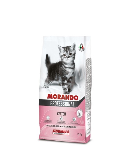 Morando Gatto Professional Kitten Pollo e Salmone kg 1,5. Mangime Secco Per Gattini