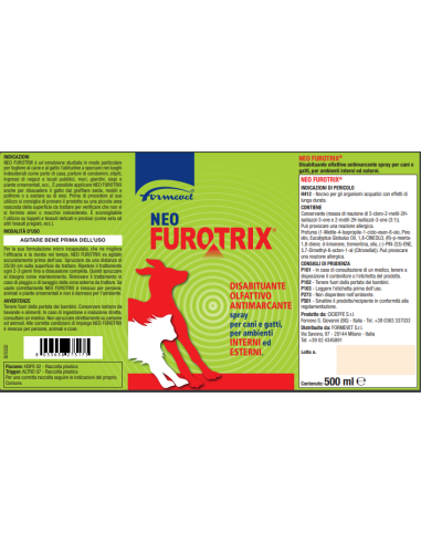 Neo Furotrix Disabituante Per Cani Gatti Interni e Esterni ml .500. Antimarcatori