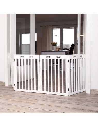 Cancelletto in Mdf 60-160X75cm bianco . Recinti Per Cani