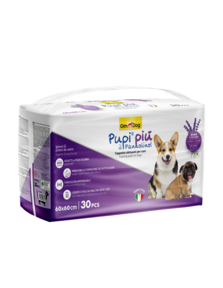 Gimdog Pupi più Con Lavanda 60x60 cm 30 pz . Igienici Per Cani .