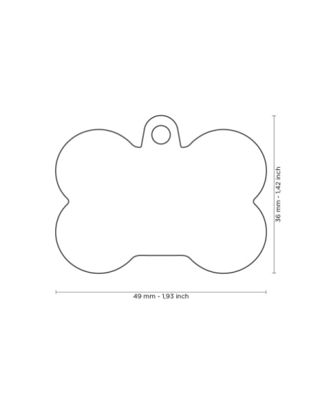 Medaglietta Osso Xl Alluminio Blu  Gomma Blu. Accessori Per cani