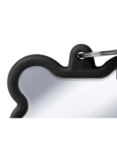 Medaglietta Osso Xl Ottone Cromato Gomma Nera . Medagliette per cani 2