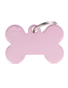 Medaglietta Osso xL Alluminio Rosa. Medaglietta Per Cani