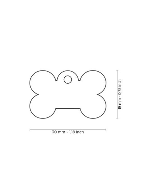Medaglietta collezione Basic Osso Piccolo in Ottone Cromato. Medagliette per Cani .