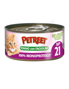 Petreet Monoproteico Tonno Con Fagiolini   GR.60 MP21. Cibo Umido Per gatti